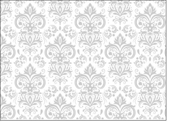 Cake Ribbons & Wraps - Silver Damask - Incredible Toppers