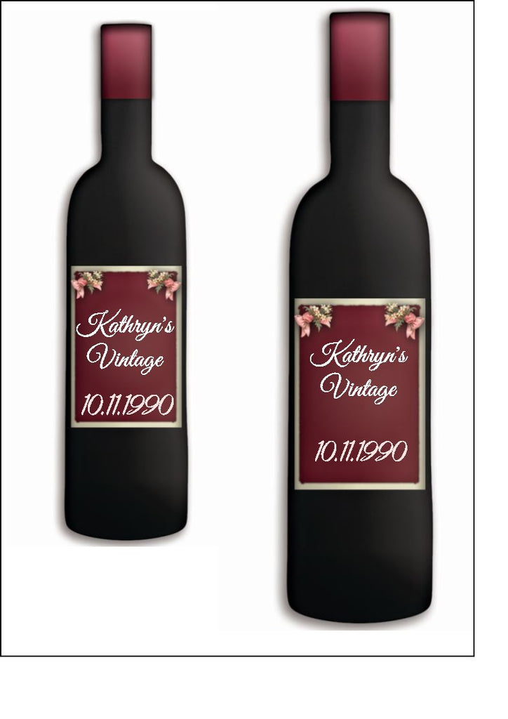 Personalised wine bottle - edible print
