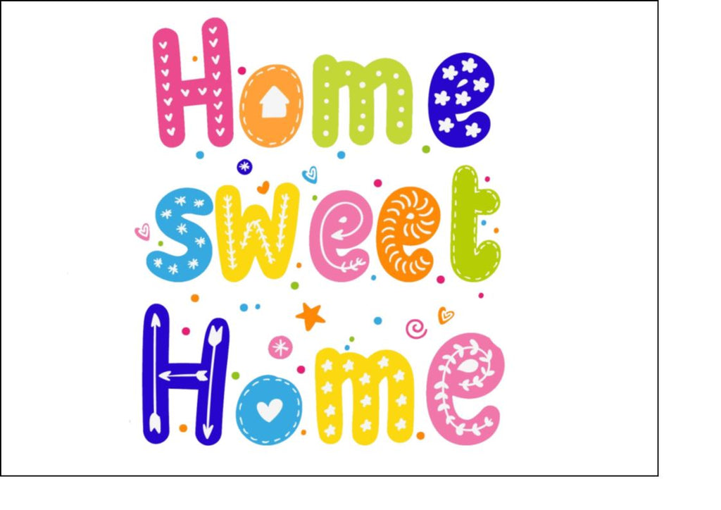 Happy New Home - Design 3 - edible cake/cupcake toppers