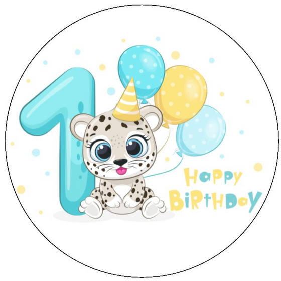 Cute 1st Birthday - Edible Cake and Cupcake Toppers