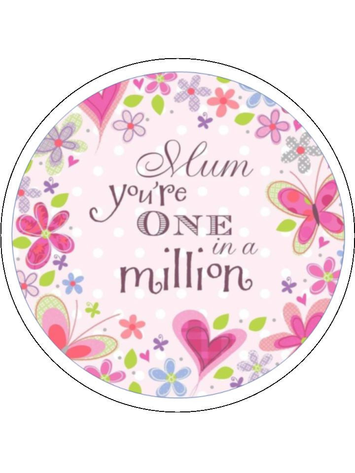 Mother's Day One in a Million Edible Cake & Cupcake Toppers