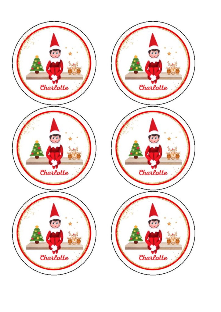 NEW! Personalised edible elf cookie toppers - Add up to 6 names per sheet