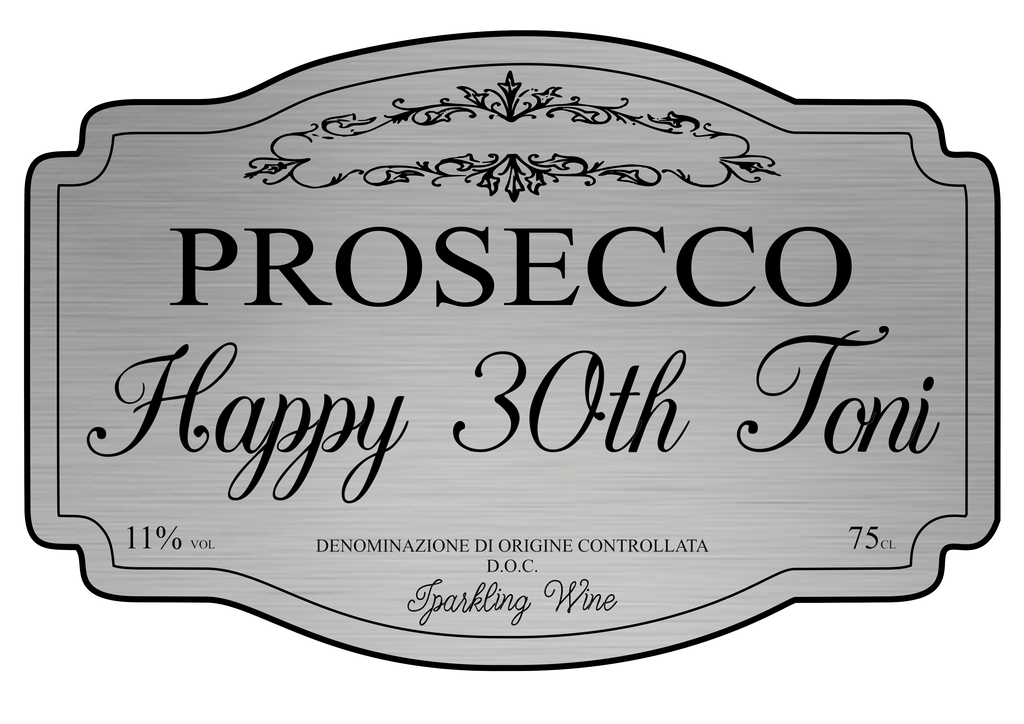 Edible Icing Personalised Prosecco Label
