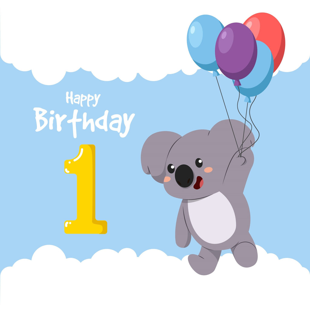 Happy 1st Birthday - Koala - Edible Cake and Cupcake Toppers