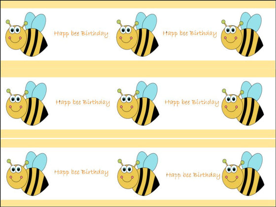 Happ bee Birthday Edible Fondant Cake Wrapper
