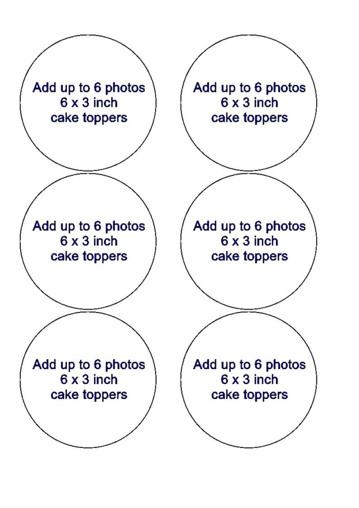 Create Your Own Edible Toppers - 6 x 3 inch circles