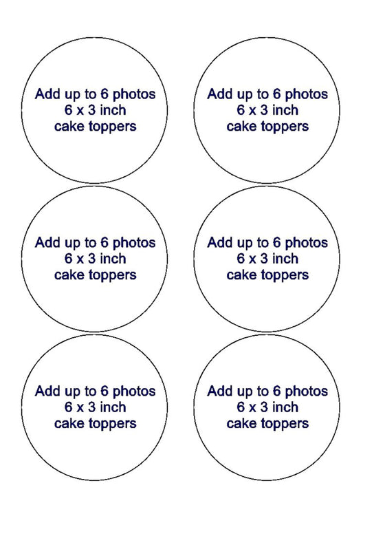Create Your Own Edible Toppers - 6 x 3 inch circles