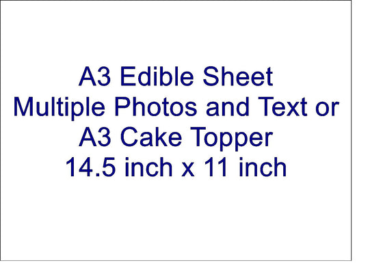 Create Your Own Cake Topper - 1 x A3 Rectangle (14.5" x 11")
