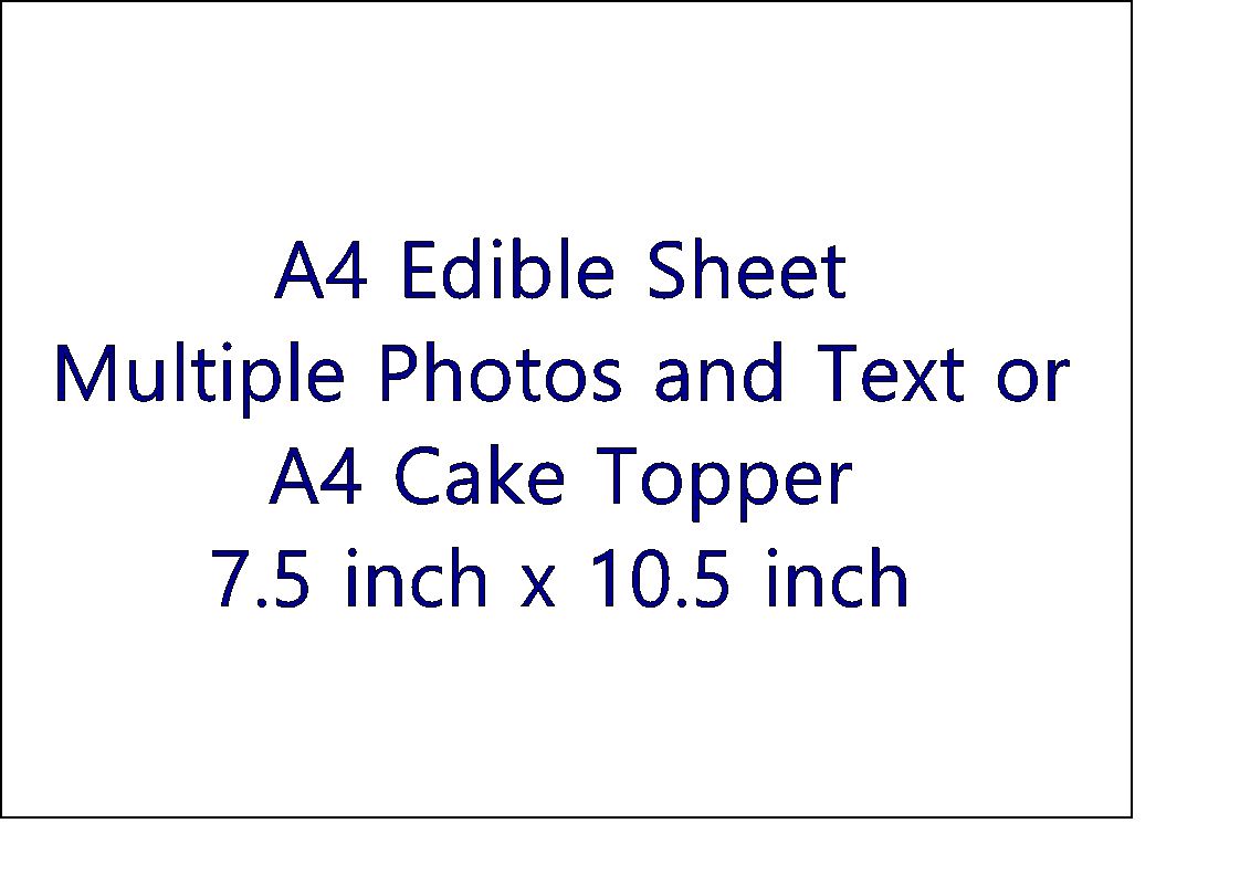 Create Your Own Edible Cake Topper - A4 Rectangle (10.5" x 7.5 ...