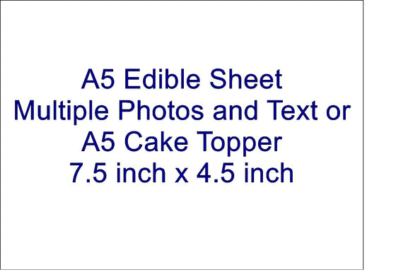 Create Your Own Edible Cake Topper - A5 Rectangle (7.5" x 4.5")