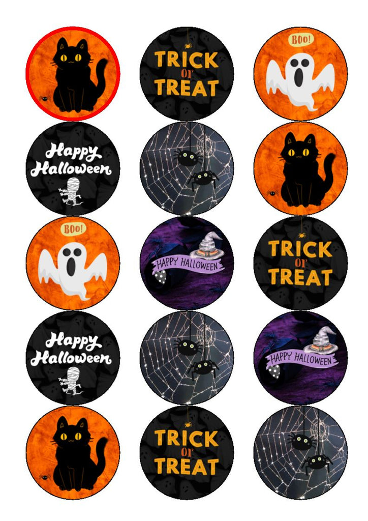NEW!! HALLOWEEN 8 - Edible Cake and Cupcake Toppers