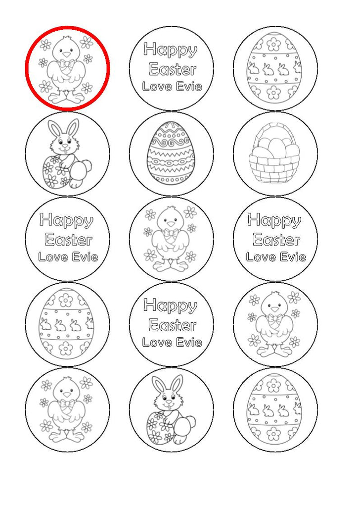 NEW!! Colour in your own cupcake toppers - PERSONALISED (edible pens not included)