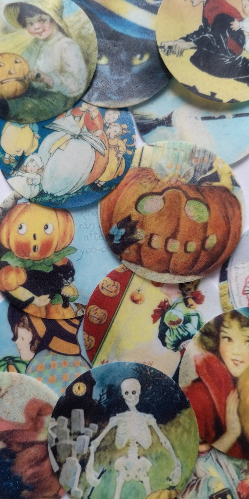 Vintage Halloween Edible Cupcake Toppers