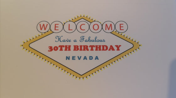 Edible Las Vegas Birthday Cake Topper - Personalise