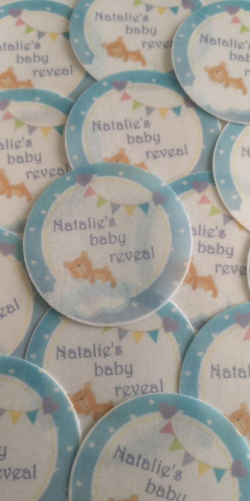 Baby reveal - Edible cupcake toppers