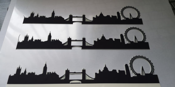 London Scene - Black Silhouette A4 Icing Sheets