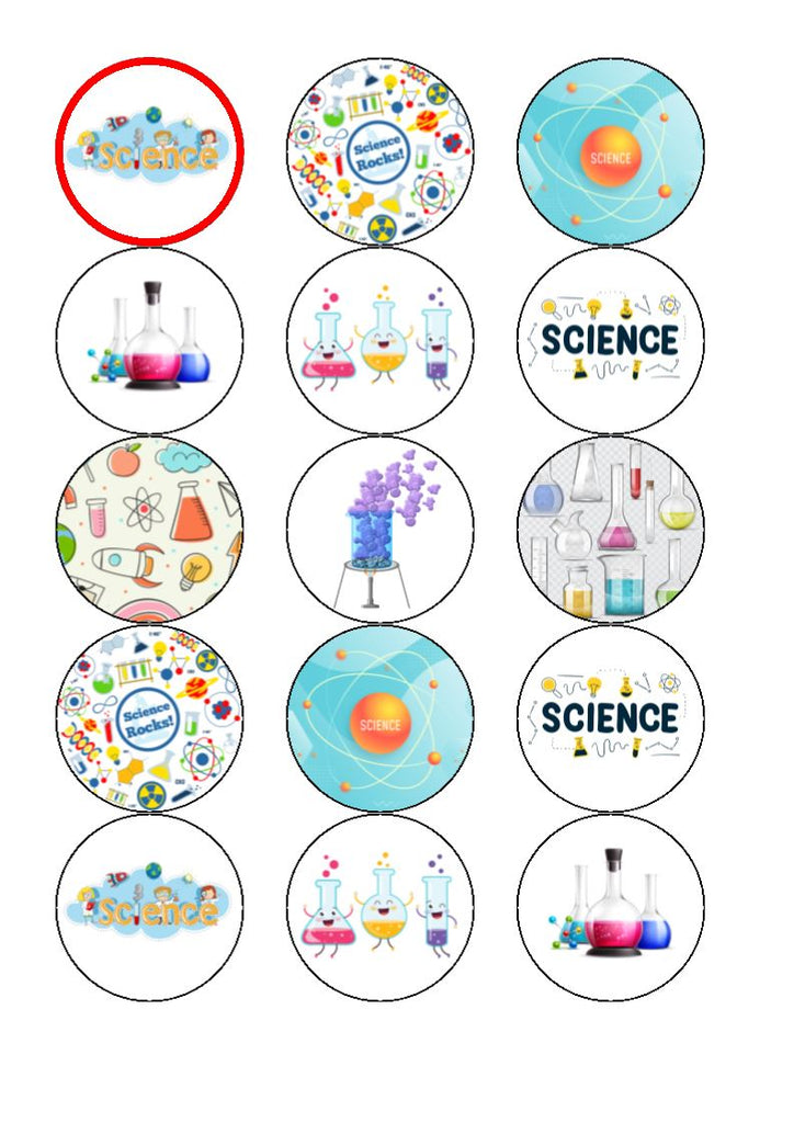 Science - edible cupcake toppers - Incredible Toppers
