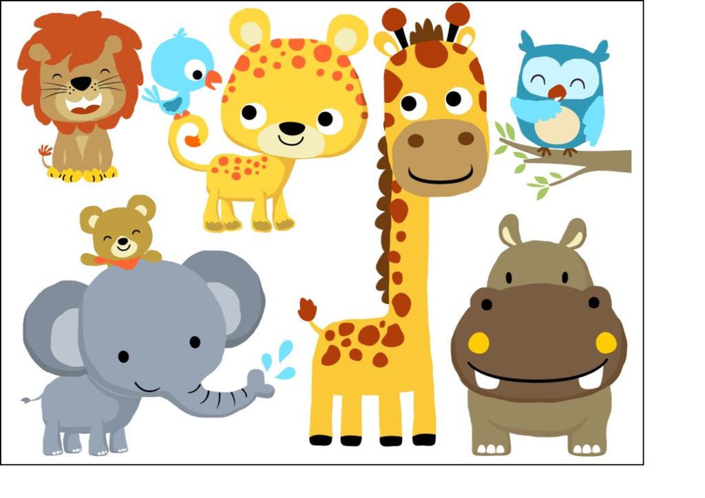 Zoo animals - edible cupcake toppers