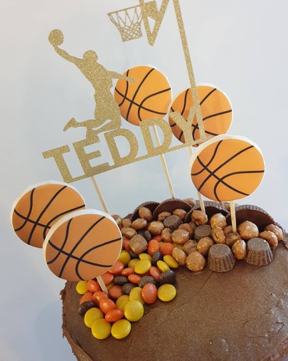 Basketball Cake & Cupcake Toppers